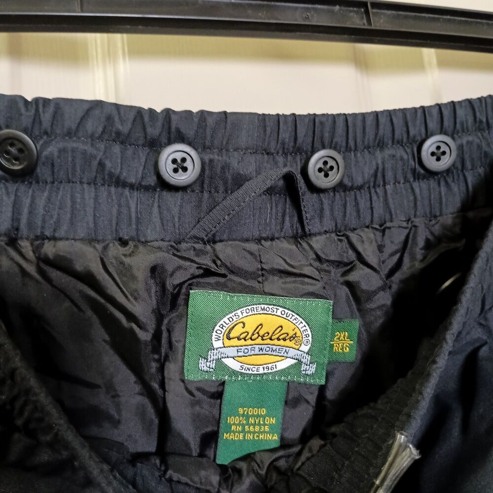 Cabellas Men Nylon Pants Size 2XL Black Camping Hiking Outdoors Stretched Waist - Picture 6 of 7